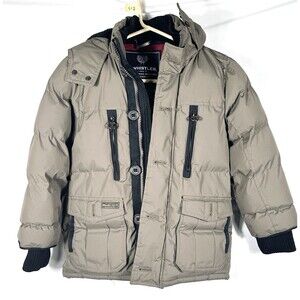 J. Whistler Base Camp Jacket Fleece Lined Hood [Kid Size 7, Khaki, P2307]